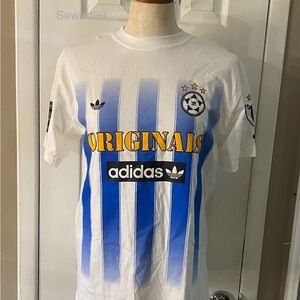 Adidas Originals x Argentina White w/ Blue Stripes Soccer T-Shirt